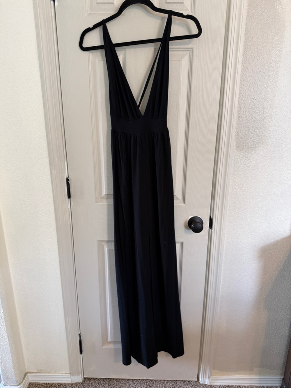 Go Couture Black Deep V Maxi Dress